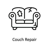 Couch Reparatur Vektor Gliederung Symbol Design Illustration. Zuhause Reparatur und Instandhaltung Symbol auf Weiß Hintergrund eps 10 Datei