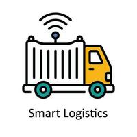 smart logistik vektor fylla översikt ikon design illustration. smart industrier symbol på vit bakgrund eps 10 fil