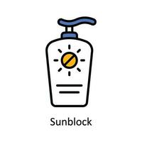 Sonnencreme Vektor füllen Gliederung Symbol Design Illustration. Reise und Hotel Symbol auf Weiß Hintergrund eps 10 Datei