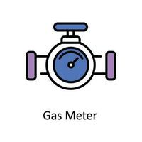 gas meter vektor fylla översikt ikon design illustration. smart industrier symbol på vit bakgrund eps 10 fil