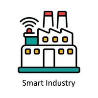 smart industri vektor fylla översikt ikon design illustration. smart industrier symbol på vit bakgrund eps 10 fil