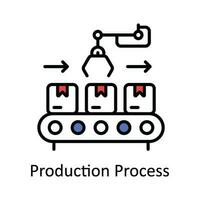 Produktion Prozess Vektor füllen Gliederung Symbol Design Illustration. Clever Branchen Symbol auf Weiß Hintergrund eps 10 Datei