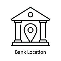 Bank Ort Vektor Gliederung Symbol Design Illustration. Karte und Navigation Symbol auf Weiß Hintergrund eps 10 Datei