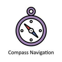 Kompass Navigation Vektor füllen Gliederung Symbol Design Illustration. Karte und Navigation Symbol auf Weiß Hintergrund eps 10 Datei