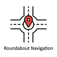 Kreisel Navigation Vektor füllen Gliederung Symbol Design Illustration. Karte und Navigation Symbol auf Weiß Hintergrund eps 10 Datei