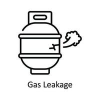 Gas Leckage Vektor Gliederung Symbol Design Illustration. Zuhause Reparatur und Instandhaltung Symbol auf Weiß Hintergrund eps 10 Datei