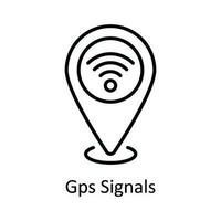 Geographisches Positionierungs System Signale Vektor Gliederung Symbol Design Illustration. Karte und Navigation Symbol auf Weiß Hintergrund eps 10 Datei