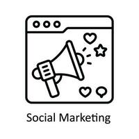 Sozial Marketing Vektor Gliederung Symbol Design Illustration. online Streaming Symbol auf Weiß Hintergrund eps 10 Datei