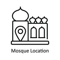 Moschee Ort Vektor Gliederung Symbol Design Illustration. Karte und Navigation Symbol auf Weiß Hintergrund eps 10 Datei