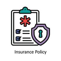 försäkring politik vektor fylla översikt ikon design illustration. apotek symbol på vit bakgrund eps 10 fil
