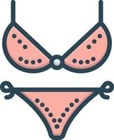 Färg ikon för bikini vektor