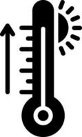 fast ikon för värme vektor