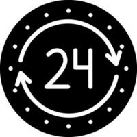 fast ikon för 24 timmar vektor