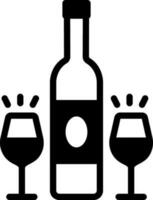 solide Symbol zum Wein vektor