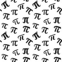 pi symbol sömlösa mönster vektorillustration. handritade skissade matematiska tecken och formler för grunge, vektorillustration vektor