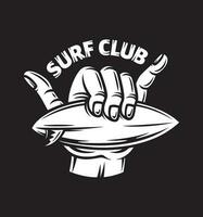 Shaka Hand Vektor unterzeichnen. hängen lose zum Surfen Verein Symbol - - Vektor