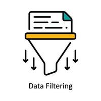 data filtrering vektor fylla översikt ikon design illustration. produkt förvaltning symbol på vit bakgrund eps 10 fil