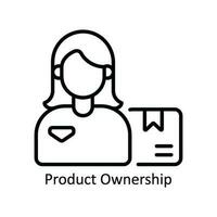 Produkt Eigentum Vektor Gliederung Symbol Design Illustration. Produkt Verwaltung Symbol auf Weiß Hintergrund eps 10 Datei