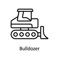 bulldozer vektor översikt ikon design illustration. Hem reparera och underhåll symbol på vit bakgrund eps 10 fil