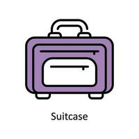Koffer Vektor füllen Gliederung Symbol Design Illustration. Reise und Hotel Symbol auf Weiß Hintergrund eps 10 Datei