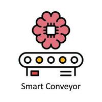smart transportband vektor fylla översikt ikon design illustration. smart industrier symbol på vit bakgrund eps 10 fil