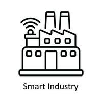 smart industri vektor översikt ikon design illustration. smart industrier symbol på vit bakgrund eps 10 fil