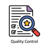 kvalitet kontrollera vektor fylla översikt ikon design illustration. smart industrier symbol på vit bakgrund eps 10 fil
