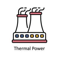 Thermal- Leistung Vektor füllen Gliederung Symbol Design Illustration. Clever Branchen Symbol auf Weiß Hintergrund eps 10 Datei