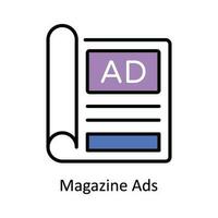 Zeitschrift Anzeigen Vektor füllen Gliederung Symbol Design Illustration. Digital Marketing Symbol auf Weiß Hintergrund eps 10 Datei