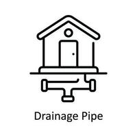 Drainage Rohr Vektor Gliederung Symbol Design Illustration. Zuhause Reparatur und Instandhaltung Symbol auf Weiß Hintergrund eps 10 Datei