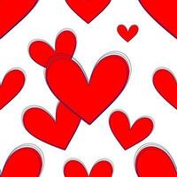 festlich süß romantisch nahtlos Muster. rot Herzen auf ein Weiß Hintergrund. drucken zum Textil- und Papier. Vektor. vektor