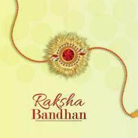 realistisch Rakhi zum glücklich Raksha Bandhan Hintergrund vektor