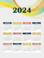 Kalender 2024 mit abstrakt Hintergrund vektor