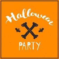 Halloween-Grußkarte. Schriftzug Kalligraphie Zeichen und Hand gezeichnete Elemente, Party Einladung oder Urlaub Banner Design Vektor-Illustration vektor