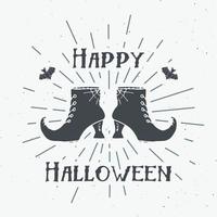 Halloween-Grußkarte. Schriftzug Kalligraphie Zeichen und Hand gezeichnete Elemente, Party Einladung oder Urlaub Banner Design Vektor-Illustration vektor