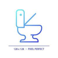 Toilette Schüssel Pixel perfekt Gradient linear Vektor Symbol. Toilette Ausrüstung. Sitz im Toilette Zimmer. Raum zum Hygiene. dünn Linie Farbe Symbol. modern Stil Piktogramm. Vektor isoliert Gliederung Zeichnung