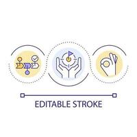 reduzieren Stress mit Arbeit Herunterfahren Ritual Schleife Konzept Symbol. entfernen kreativ Block. erhöhen, ansteigen Produktivität abstrakt Idee dünn Linie Illustration. isoliert Gliederung Zeichnung. editierbar Schlaganfall vektor