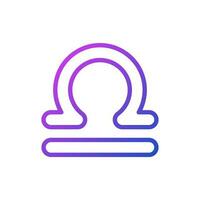 libra pixel perfekt lutning linjär vektor ikon. skala tecken av zodiaken konstellationer. horoskop personlighet typ. tunn linje Färg symbol. modern stil piktogram. vektor isolerat översikt teckning