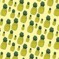 Ananas Hand Zeichnung Fliese Vektor Design Illustration im ein Gelb Hintergrund