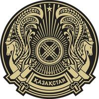 Vektor golden Mantel von Waffen von das Republik von Kasachstan. Symbol von das asiatisch Zustand