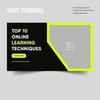 online Lernen kreativ Video Miniaturansicht Banner Design vektor