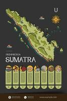 Sumatera Indonesien Karten Illustration. Indonesien Insel Design Layout vektor