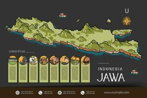 javanisch Indonesien Karten Illustration. Indonesien Insel Design Layout vektor