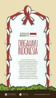 selamat hari kemerdekaan Indonesien. översättning Lycklig indonesiska oberoende dag illustration social media posta vektor
