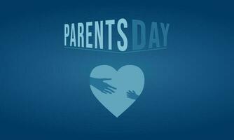 glücklich Eltern Tag Hintergrund Vorlage Design. Liebe gestalten mit Hand zwischen Elternteil und Kind. Gruß Karte Vektor Illustration