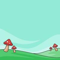 röd svamp vektor illustration bakgrund med platt design och roligt stil