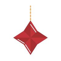 Frohe Weihnachten hängende Stern Ornament Dekoration Cartoon flache Ikone vektor