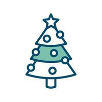 jul träd ikon vektor design i vit bakgrund
