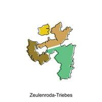 Zeulenroda triebes Karte, detailliert Gliederung bunt Regionen von das Deutsche Land. Vektor Illustration Vorlage Design