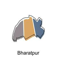 bharatpur Karte Illustration Design, Vektor Vorlage mit Gliederung Grafik skizzieren Stil isoliert auf Weiß Hintergrund